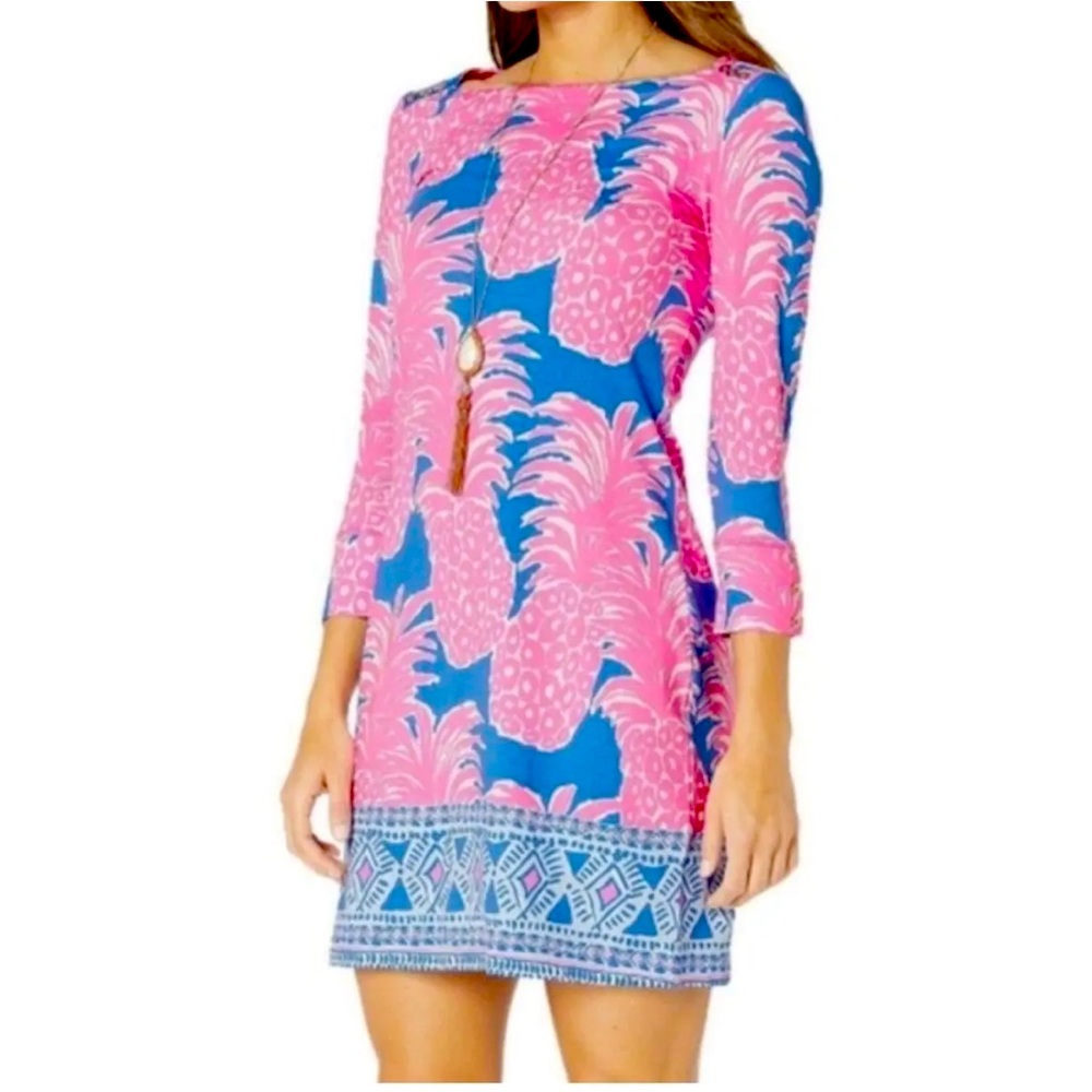 Lilly Pulitzer Sophie Resort Shift Dress, Size XS, Blue Haven Pineapple